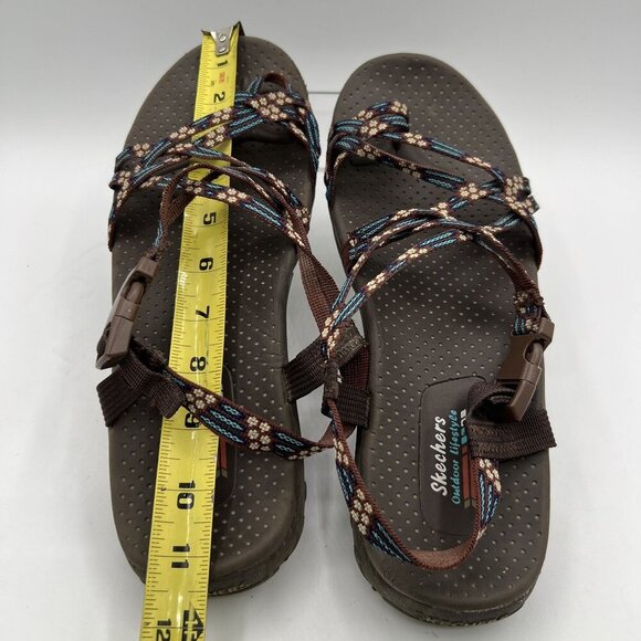 Skechers Womens10.5 Reggae Strappy Slingback Sandal Comfort Cushion Soles Hiking - Picture 9 of 12